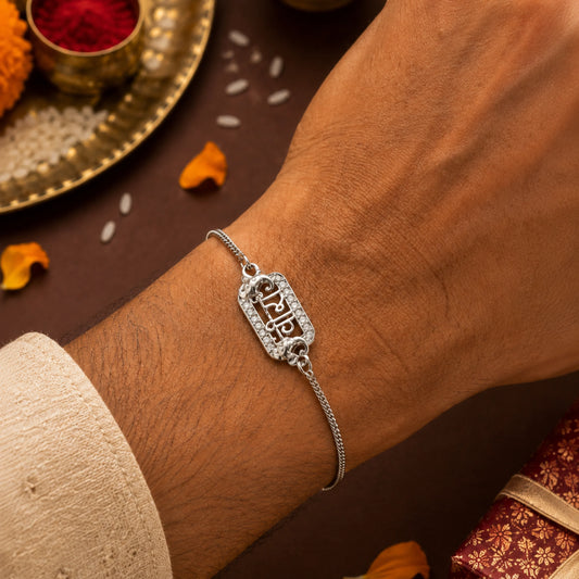 925 Silver Veera Bracelet Rakhi - Rakhi