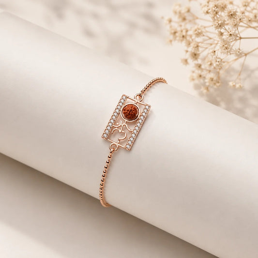 925 Sterling Silver Om Rudraksha Bracelet for Men - Rakhi