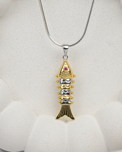 Golden Tide Fish Pendant