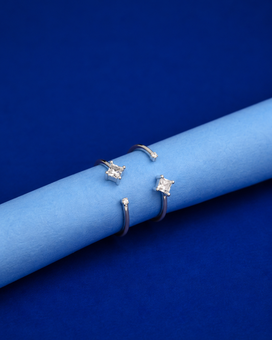 Solitaire Spark Toe Rings | 92.5 Sterling Silver