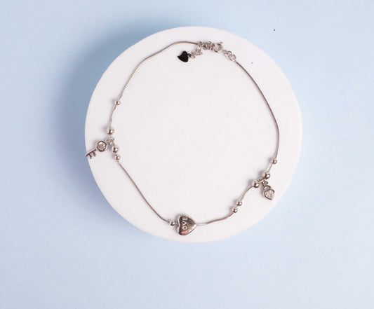 Heart Key Silver Bracelettes