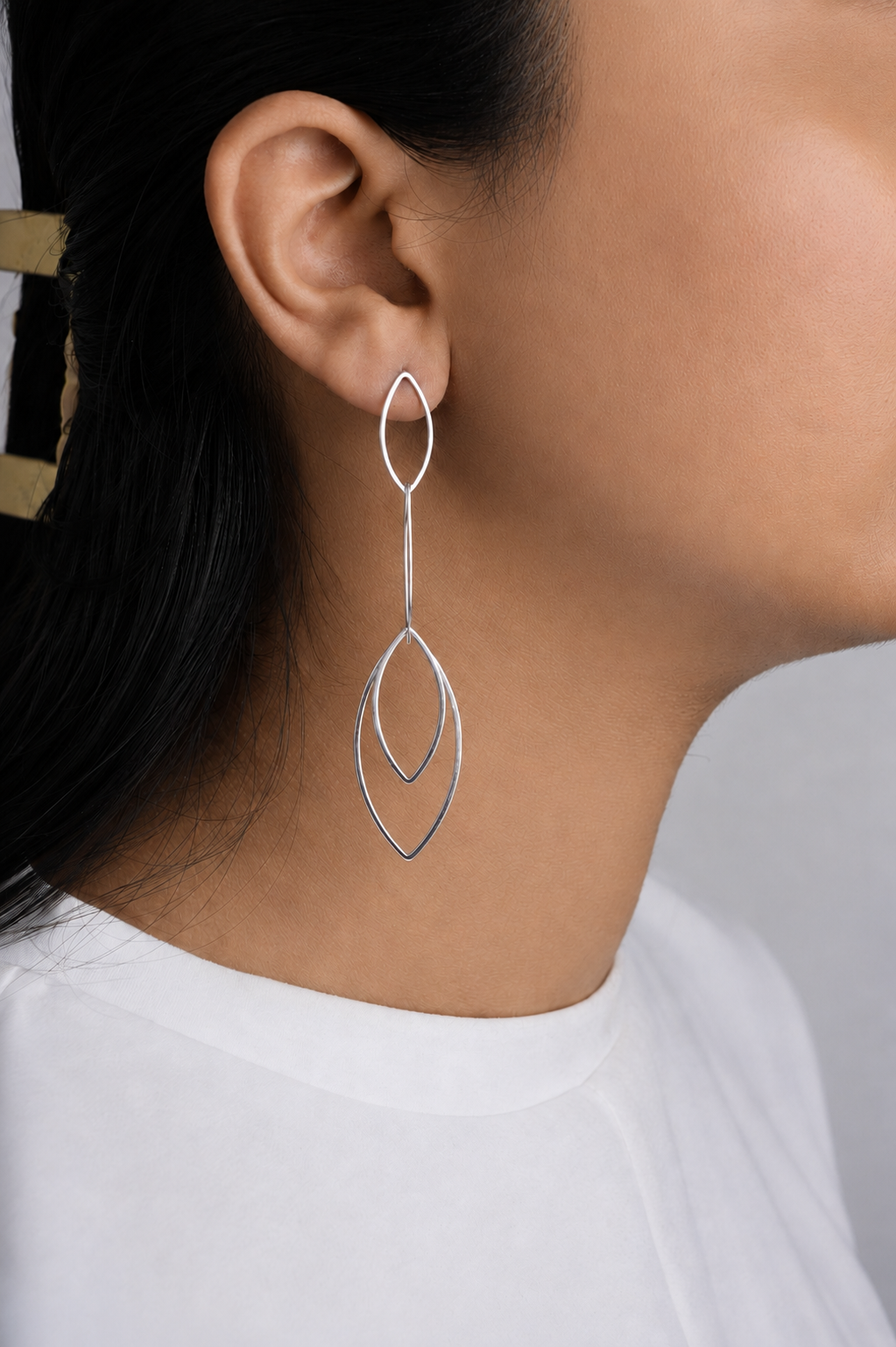Layered Leaf Drop Earrings | 92.5 Sterling Silver