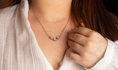 Floral Pendent Silver Chain