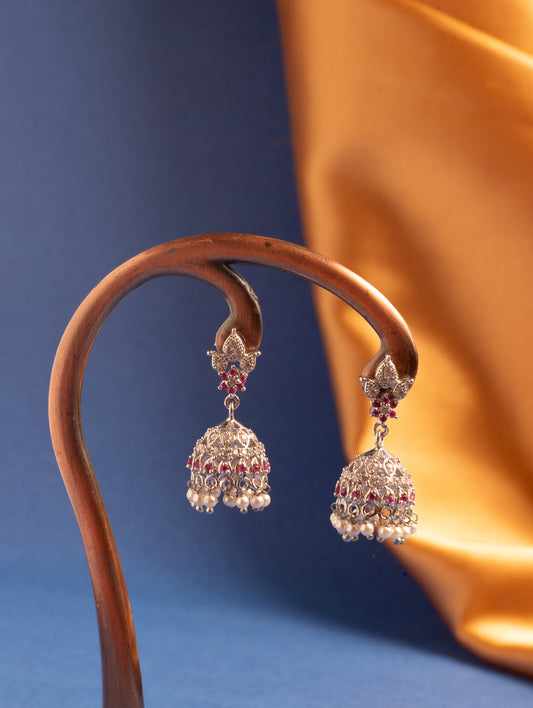 Dangling Pearl Jhumka Earrings