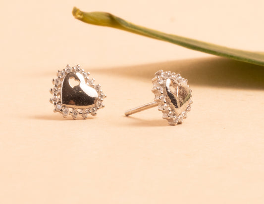 Stone Heart Earring