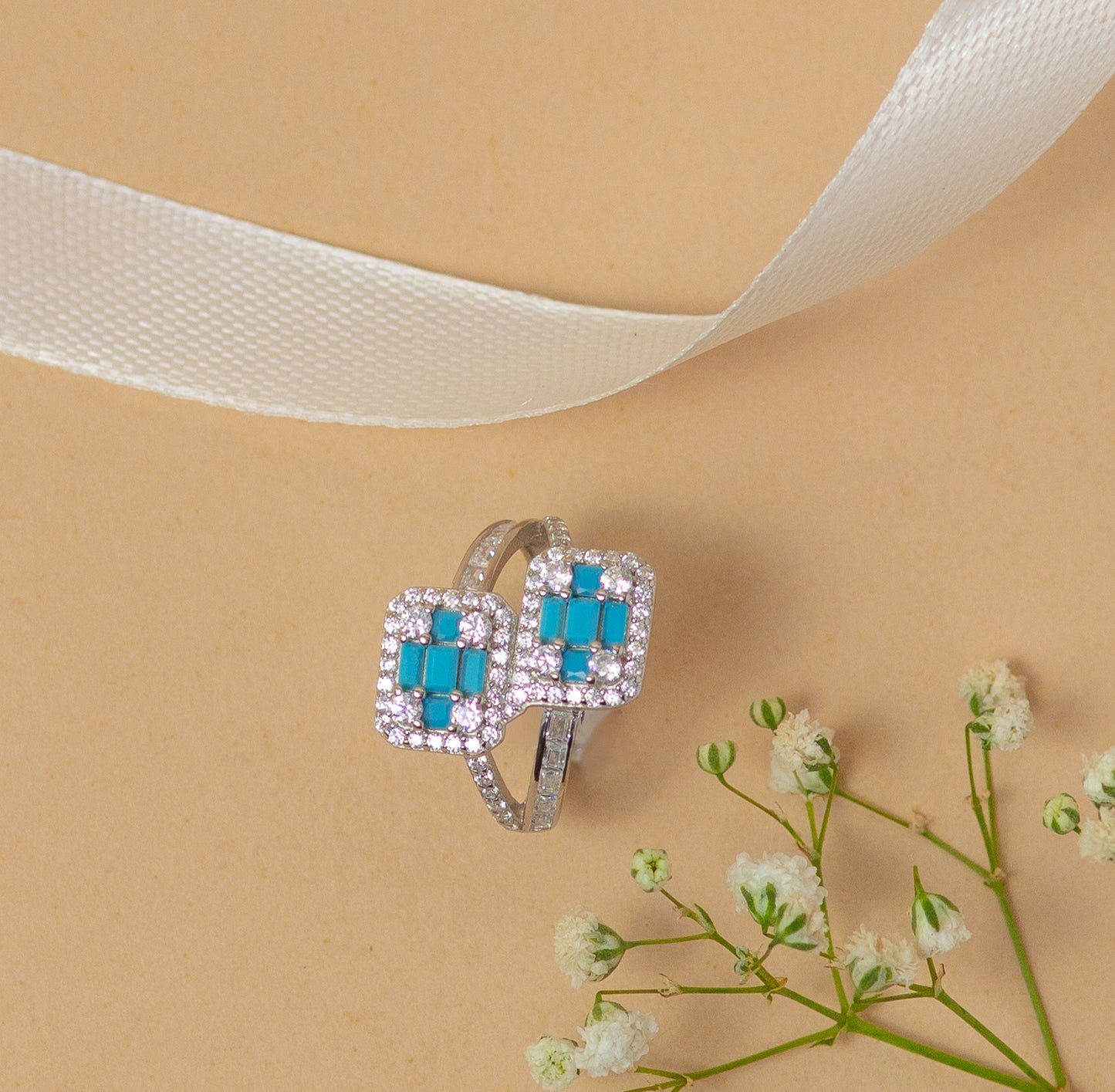 Blue Stoned Silver Ring