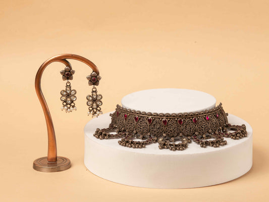 Vintage Oxidized Necklace Set