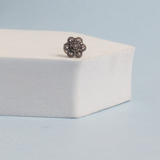 Floral Blossom Silver Nose Pin