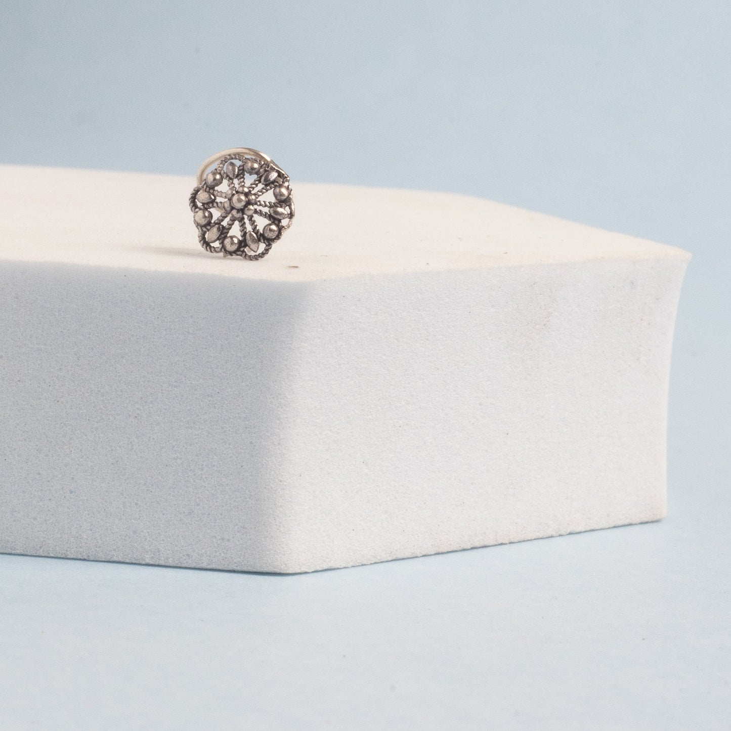 Mandala Silver Nose Pin