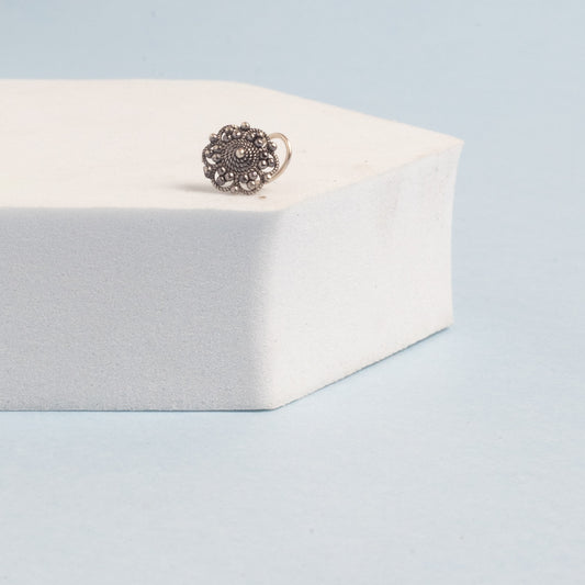 Flower Petal Silver Nose Pin