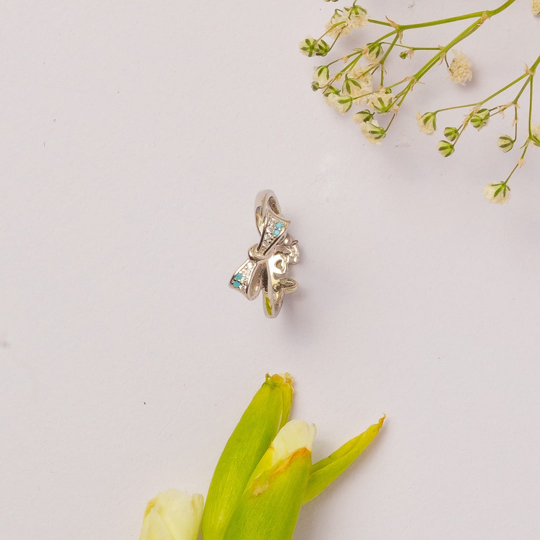 Blue Stone Knot Silver Ring