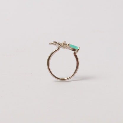 Turquoise Floral Stone Silver Ring