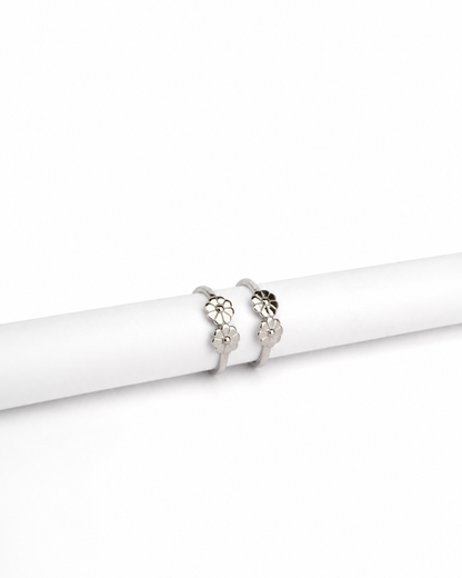 Twin Daisy Toe Rings | 92.5 Sterling Silver