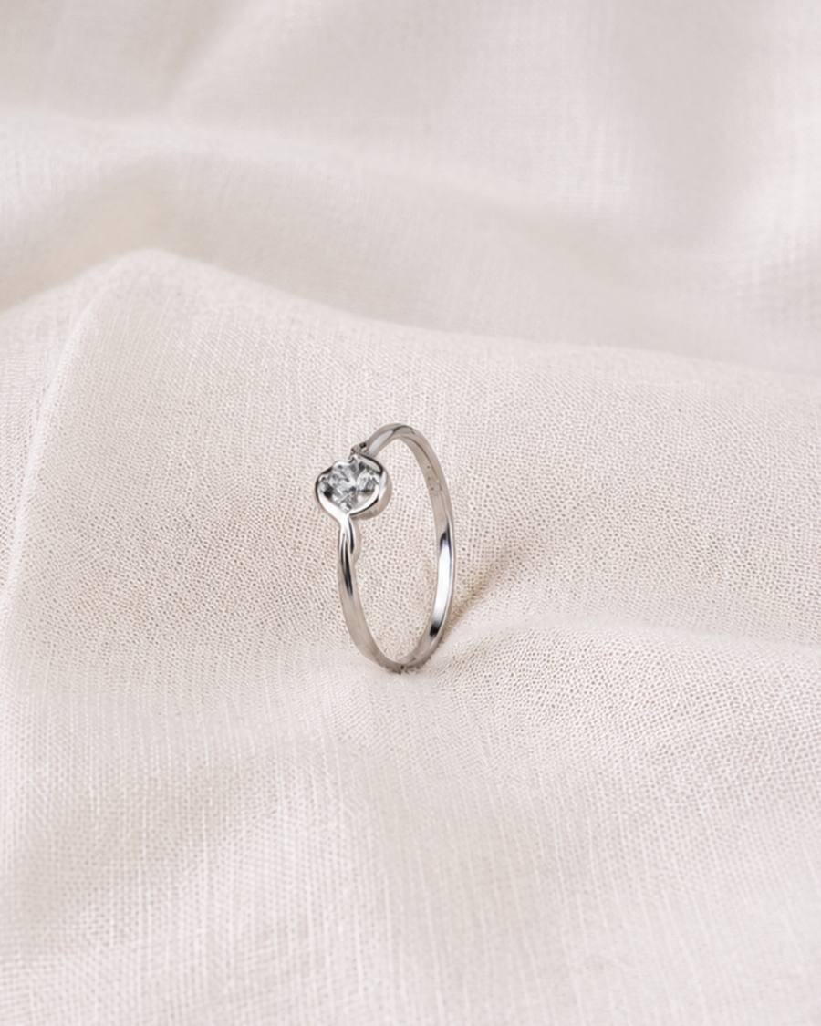 Handcrafted Heart Solitaire Ring | 92.5 Sterling Silver