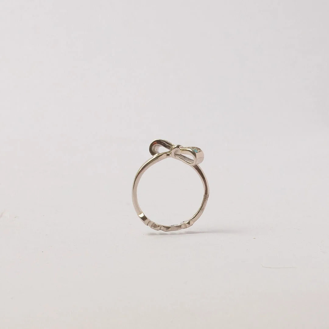Blue Stone Knot Silver Ring - 13 - rings