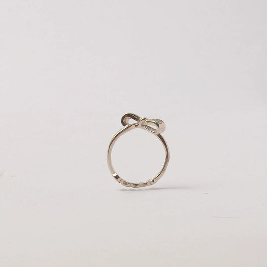 Blue Stone Knot Silver Ring - 13 - rings