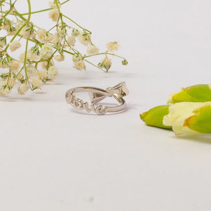 Blue Stone Knot Silver Ring - 13 - rings