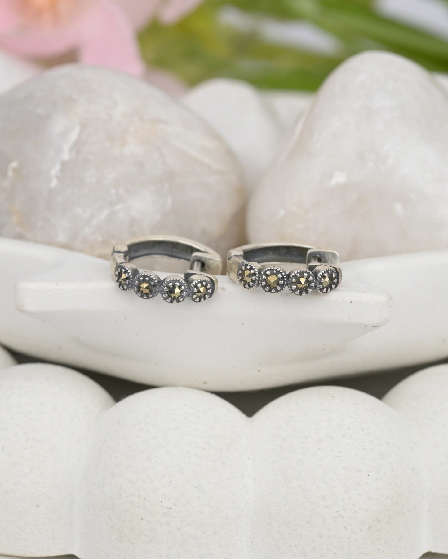 Crystal Hoop Earrings - earring