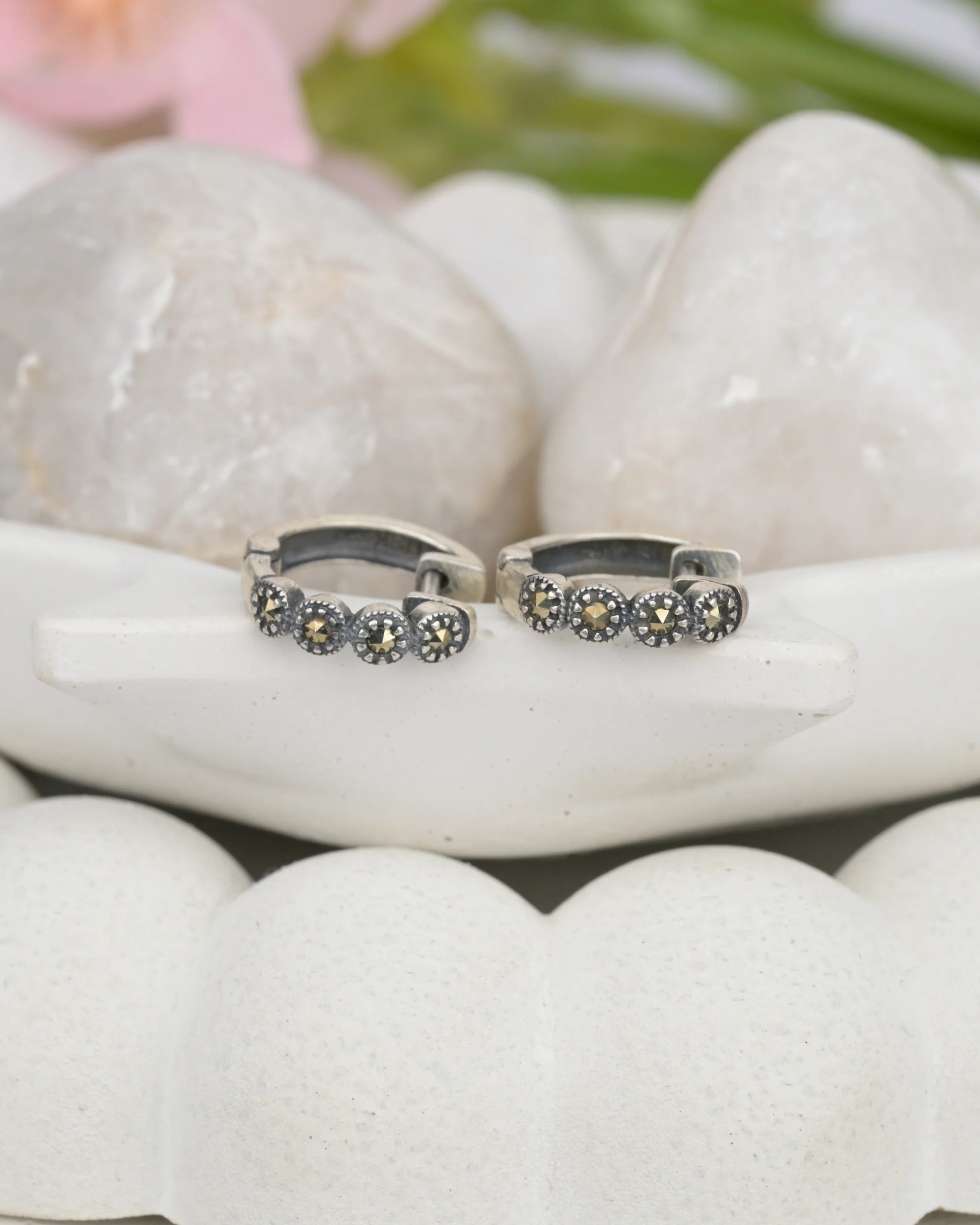 Crystal Hoop Earrings - earring