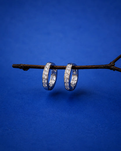 Diamond Dust Bold Silver Earrings - earring