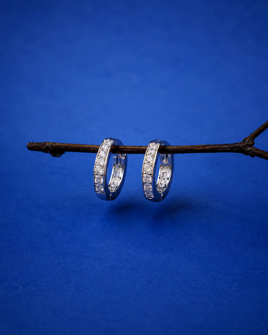 Diamond Dust Bold Silver Earrings - earring