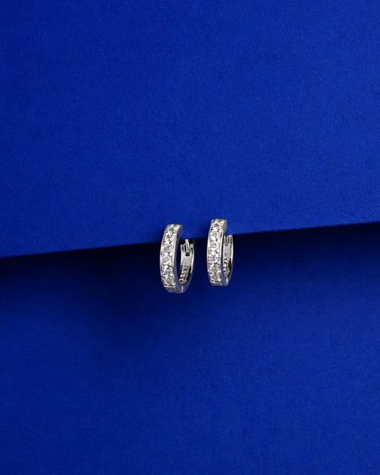 Diamond Dust Bold Silver Earrings - earring