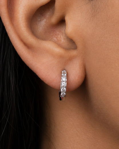 Diamond Dust Bold Silver Earrings - earring