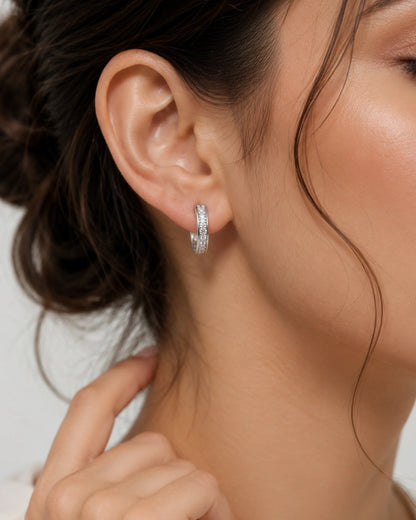 Diamond Dust Silver Earrings - earring