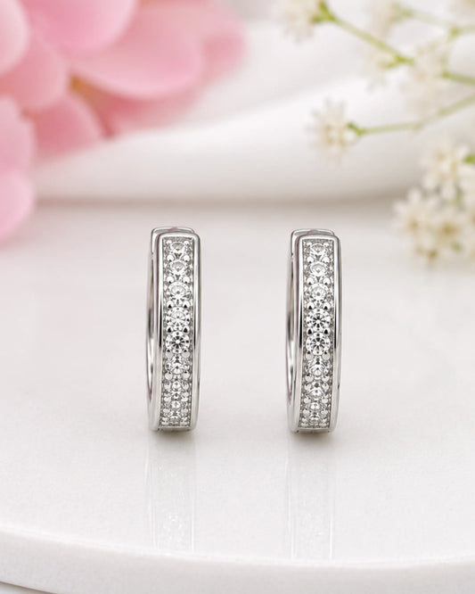 Diamond Dust Silver Earrings - earring