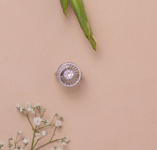 Diamond Stone Silver Ring - 11 - rings