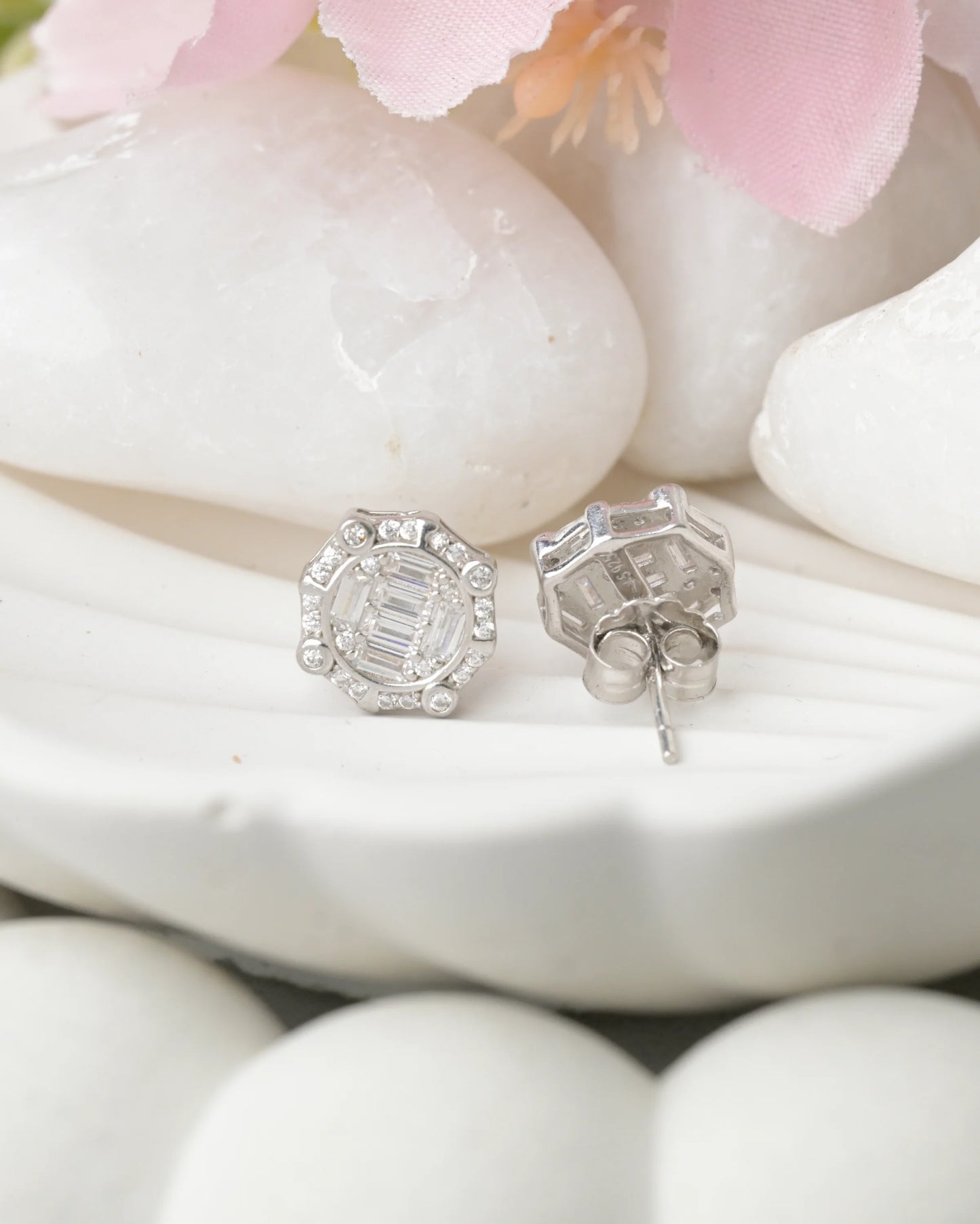 Geo Luxe Sparkle Studs - earring