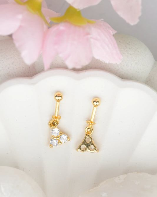 Gold Trio Spark Bugdi Earring - earring
