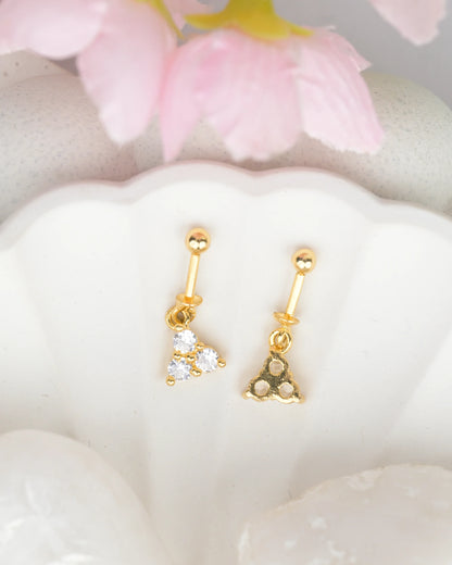 Gold Trio Spark Bugdi Earring - earring