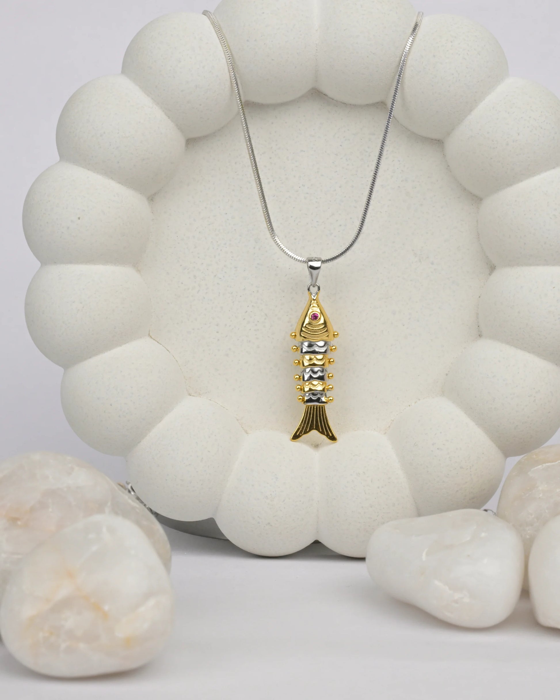 Golden Tide Fish Pendant - Chain Pendant