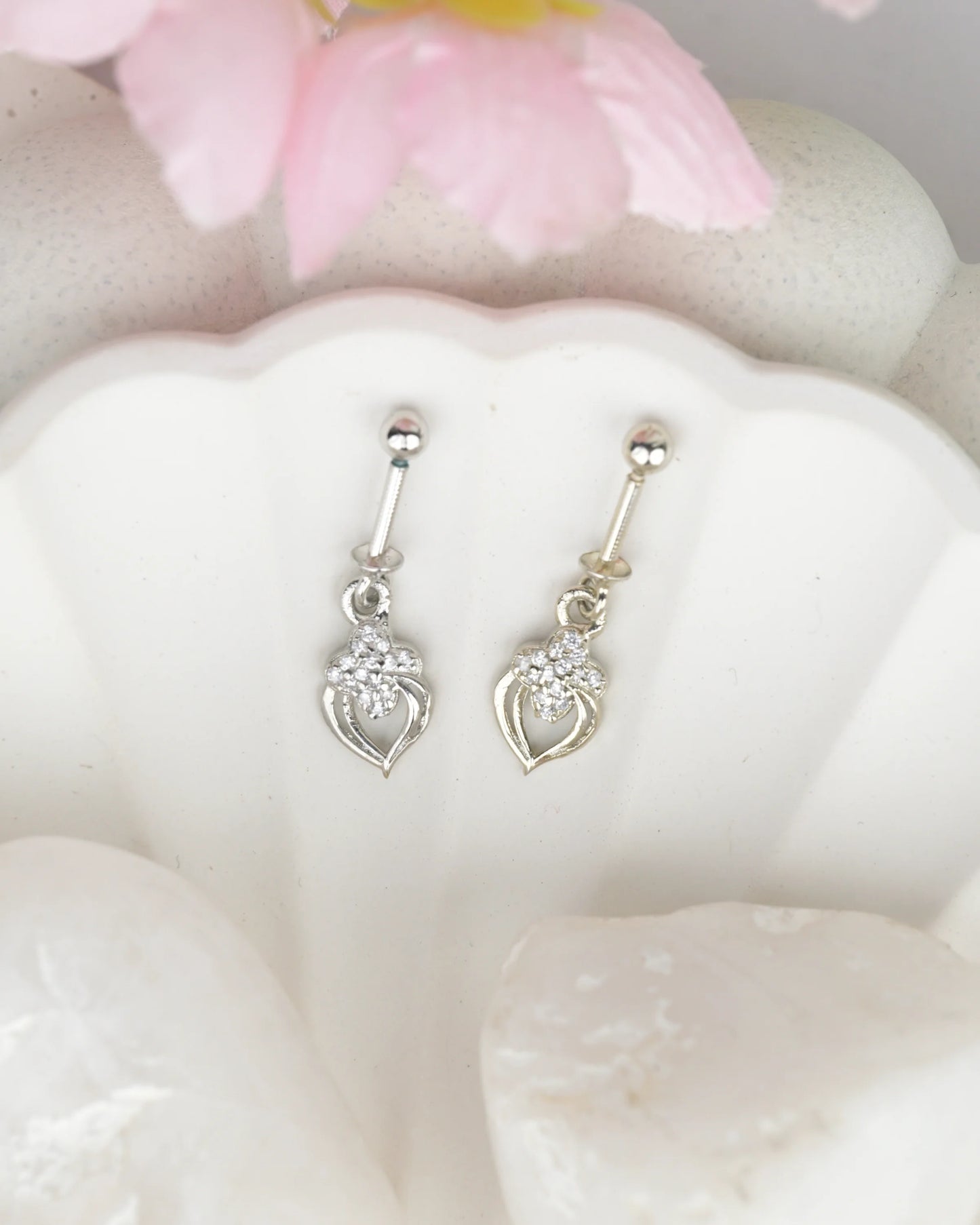 Heart Crystal Bugdi Earring - earring