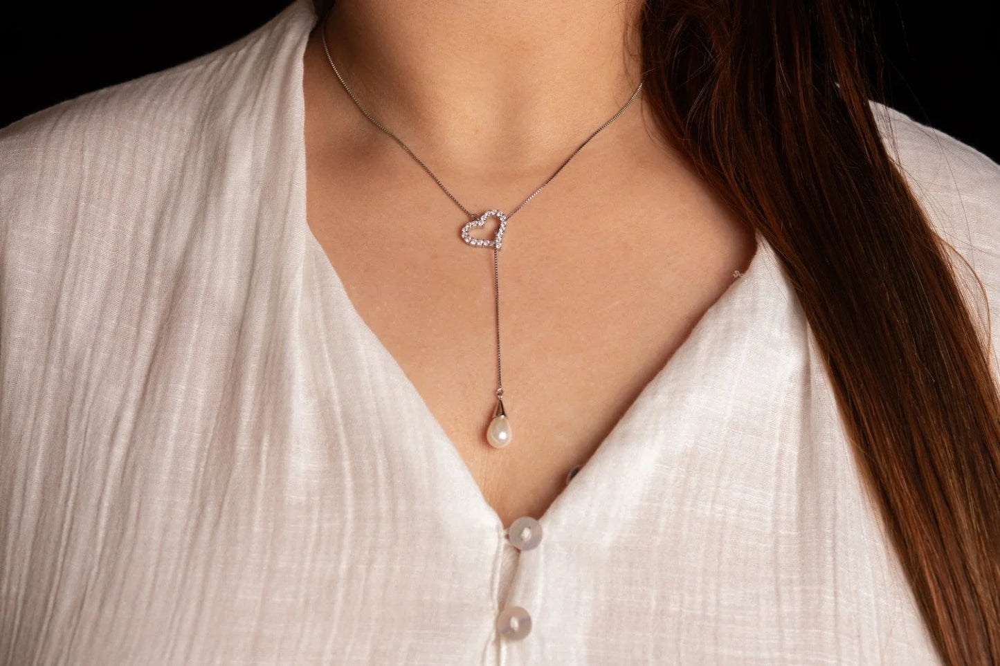 Heart Shaped Pendent Silver Chain - Chain Pendant