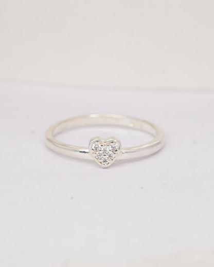 Petite Heart Sparkle Ring - 14 - rings
