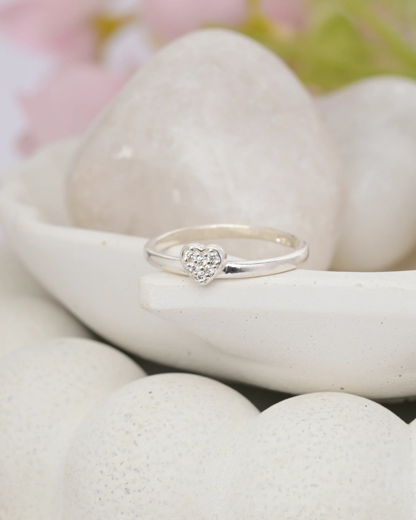 Petite Heart Sparkle Ring - 14 - rings