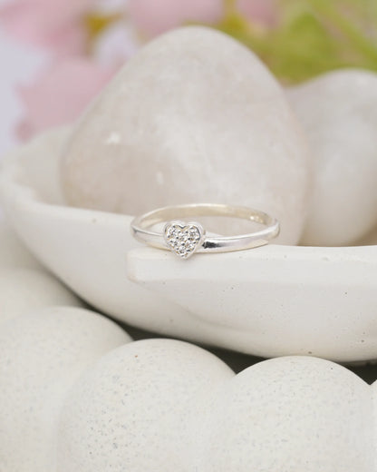Petite Heart Sparkle Ring - 14 - rings