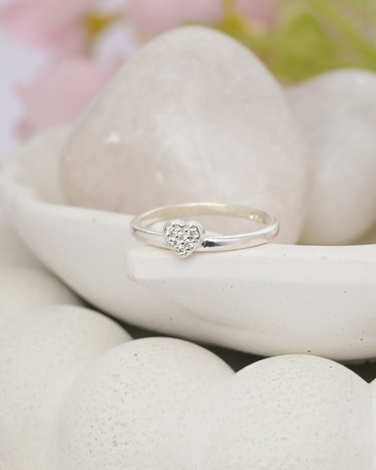 Petite Heart Sparkle Ring - 14 - rings