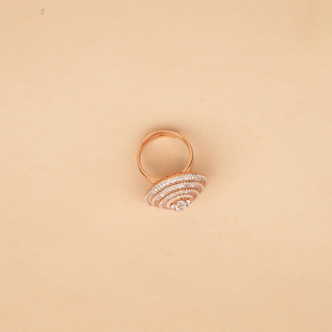 Rose orbit Ring - ADJUSTABLE - rings