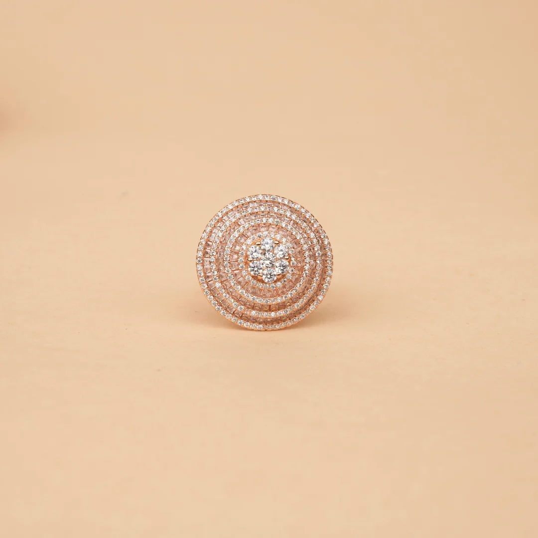 Rose orbit Ring - ADJUSTABLE - rings