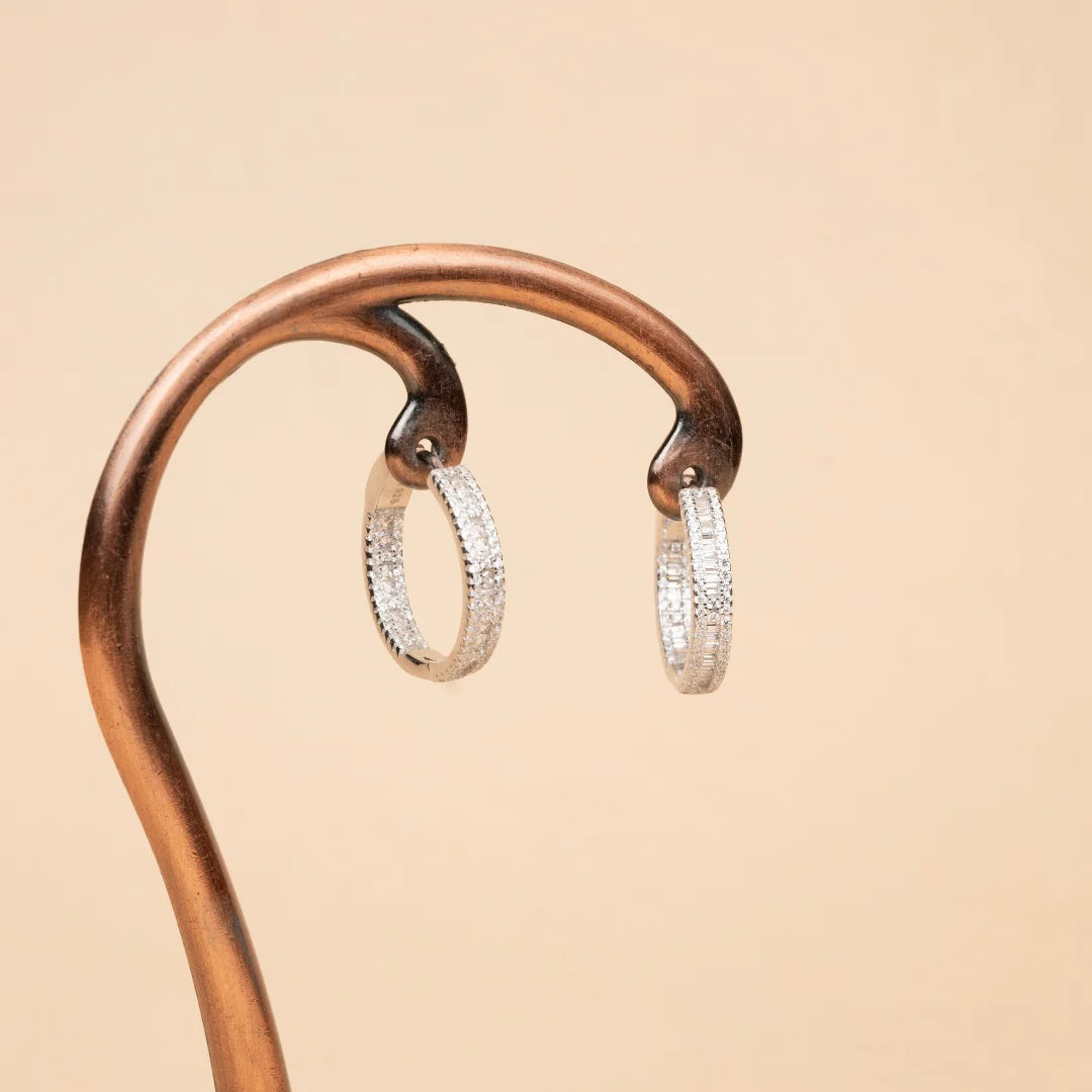 Silver Duo Hoop Earrings - earring