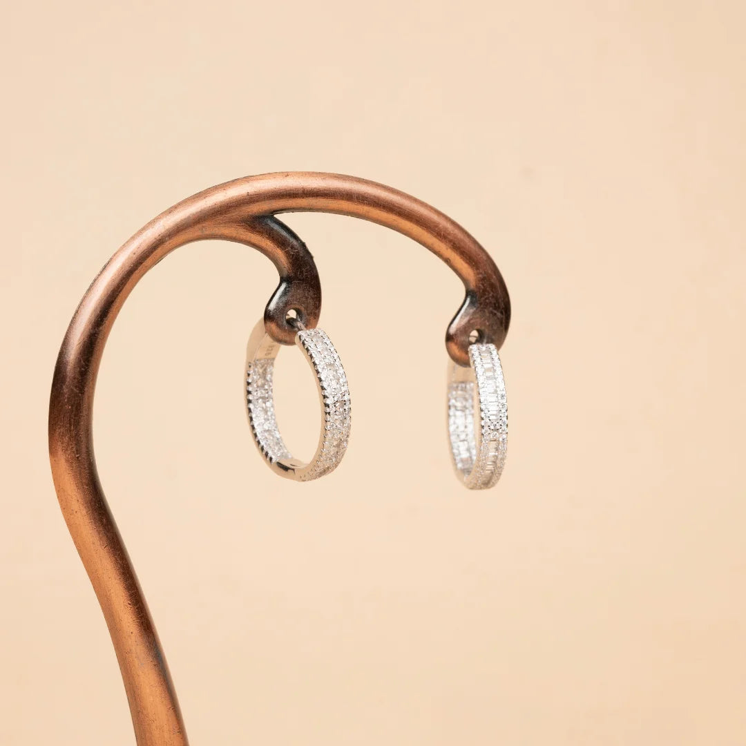 Silver Duo Hoop Earrings - earring