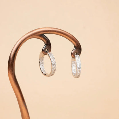 Silver Duo Hoop Earrings - earring