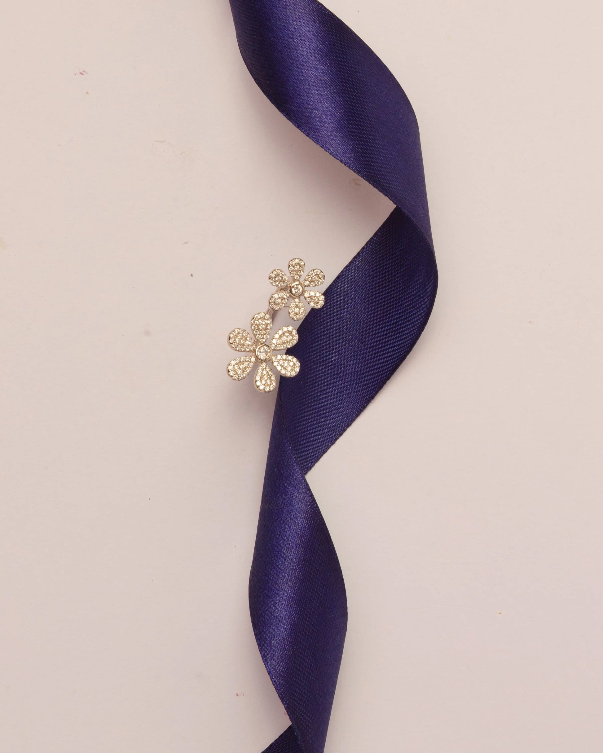Silver Floral Ring - 17 - rings
