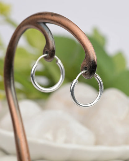 Slim Silver Hoop Earrings - earring