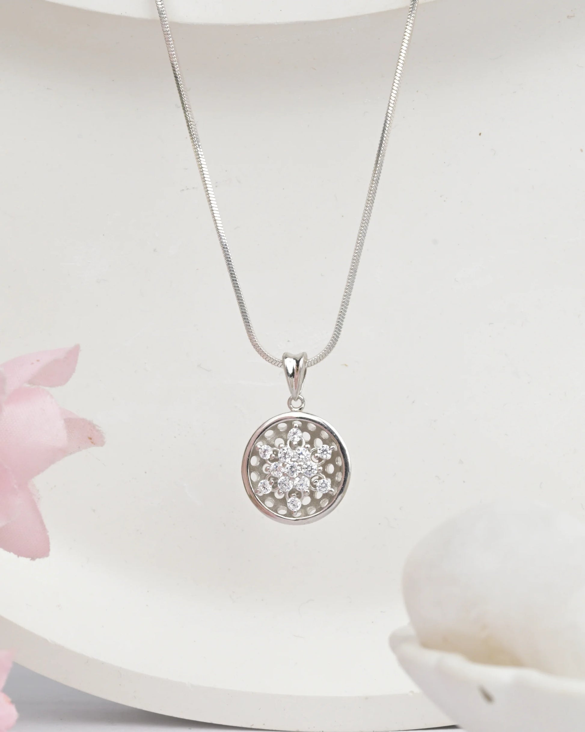 Snowburst Sterling Silver Pendant - Chain Pendant