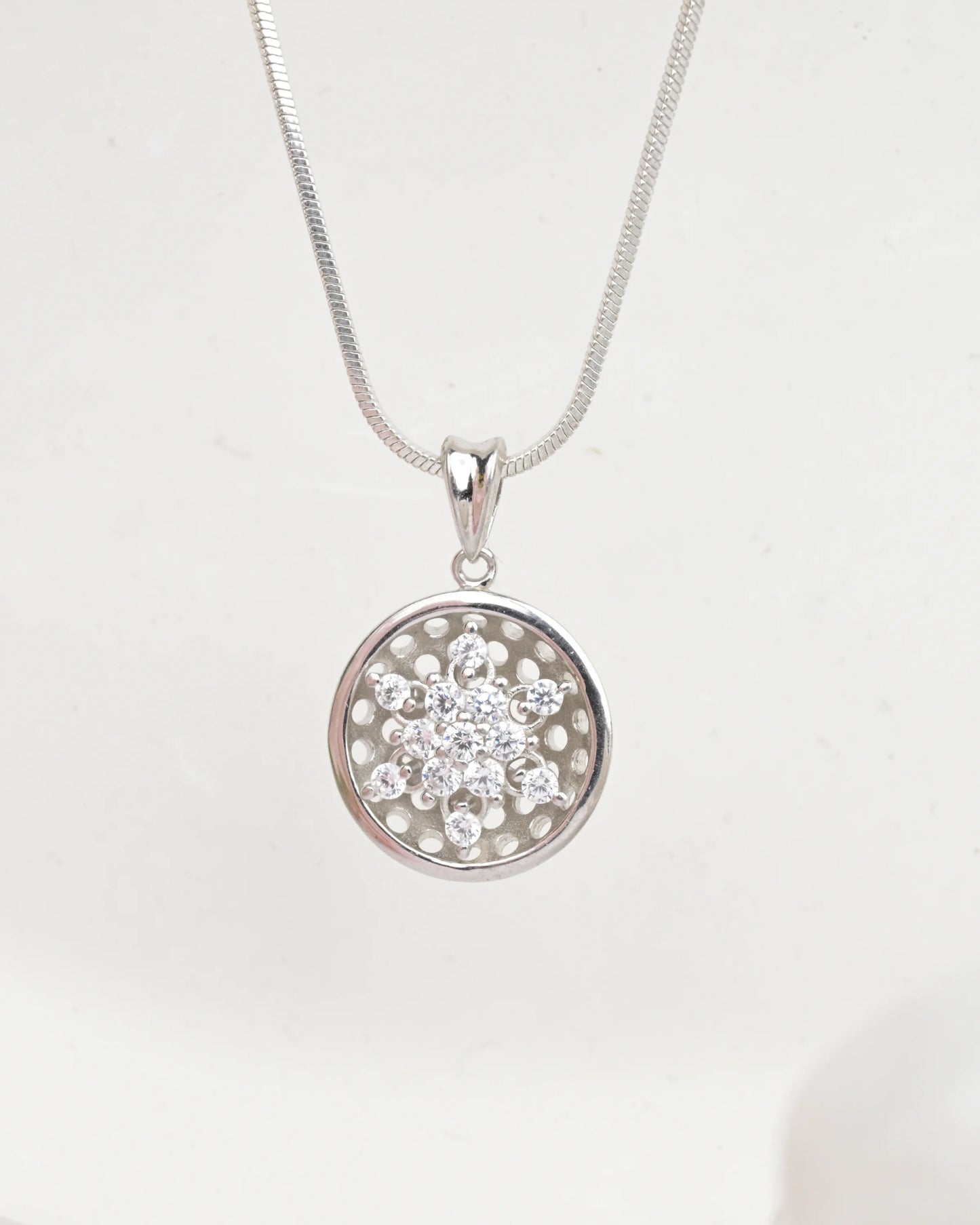 Snowburst Sterling Silver Pendant - Chain Pendant