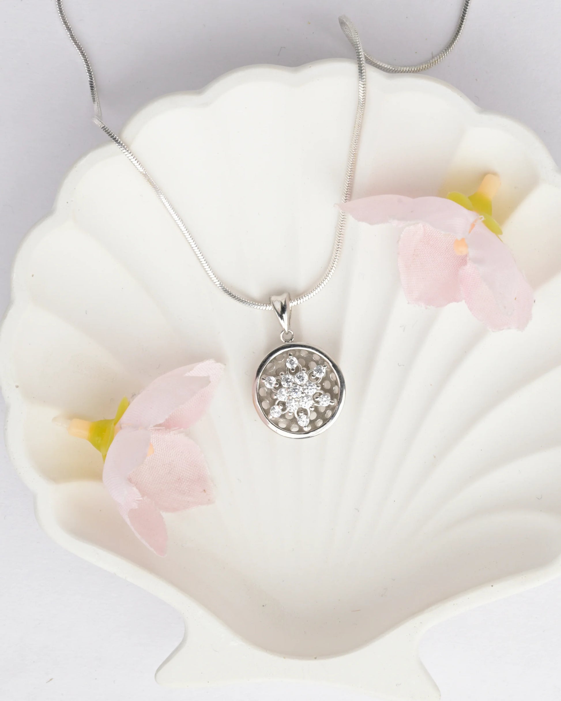 Snowburst Sterling Silver Pendant - Chain Pendant